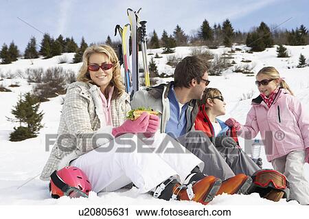 Young Family On Ski Vacation View Large Photo Image Stock Image - Young Family On Ski Vacation. Fotosearch