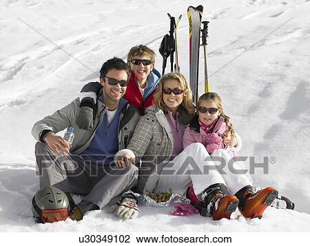 Young Family On Ski Vacation View Large Photo Image Stock Image - Young Family On Ski Vacation. Fotosearch
