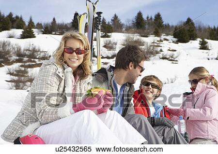 Young Family On Ski Vacation View Large Photo Image Stock Photography - Young Family On Ski Vacation. Fotosearch