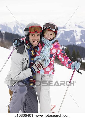 Young Father And Daughter On Ski Vacation View Large Photo Image Stock Image - Young Father And Daughter On Ski Vacation. Fotosearch