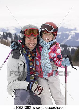 Young Father And Daughter On Ski Vacation View Large Photo Image Stock Image - Young Father And Daughter On Ski Vacation. Fotosearch
