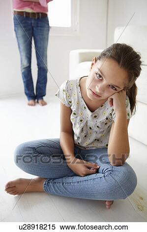 Stock Photography - Young girl in trouble with mother. Fotosearch
