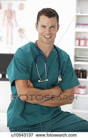 Young hospital doctor View Large Photo Image Stock Photo - Young hospital doctor. Fotosearch