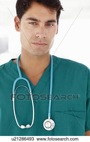 Stock Image - Young male doctor. Fotosearch