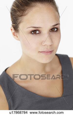 Picture - Young woman head and shoulders. Fotosearch