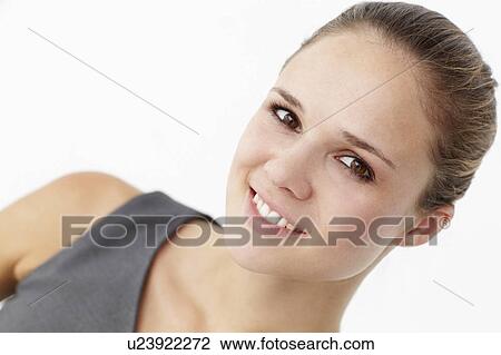 Young woman head and shoulders View Large Photo Image Stock Image - Young woman head and shoulders. Fotosearch