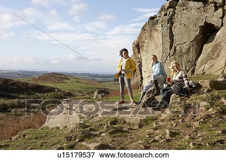 Stock Photo - Young women on country walk. Fotosearch