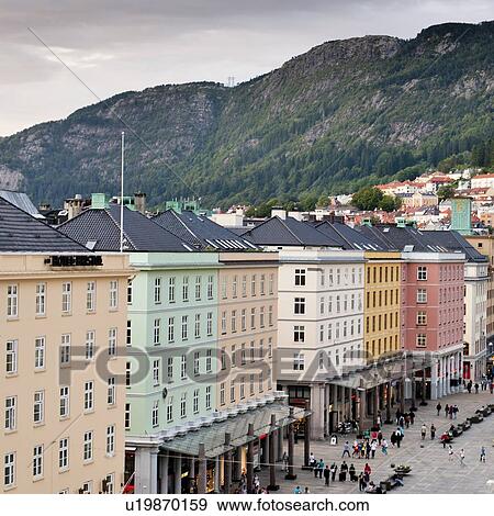 Buildings in a city, Bergen, Norway View Large Photo Image Stock Photo - Buildings in a city, Bergen, Norway. Fotosearch