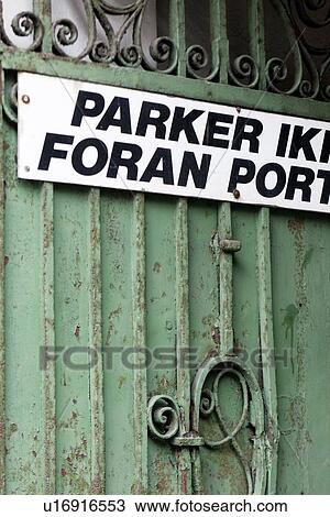 Close-up of a sign mounted on a gate, Bergen, Norway View Large Photo Image Stock Image - Close-up of a sign mounted on a gate, Bergen, Norway. Fotosearch