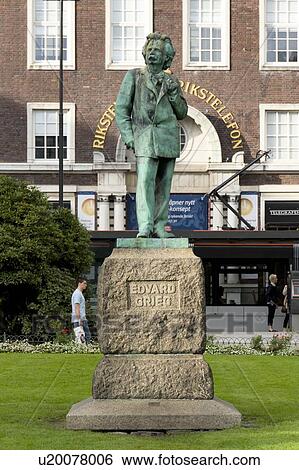 Edvard Grieg statue in a garden, Bergen, Norway View Large Photo Image Stock Photograph - Edvard Grieg statue in a garden, Bergen, Norway. Fotosearch