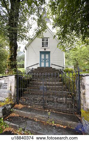Facade of a church, Granvinsvatnet, Granvin, Hordaland County, Norway View Large Photo Image Picture - Facade of a church, Granvinsvatnet, Granvin, Hordaland County, Norway. Fotosearch