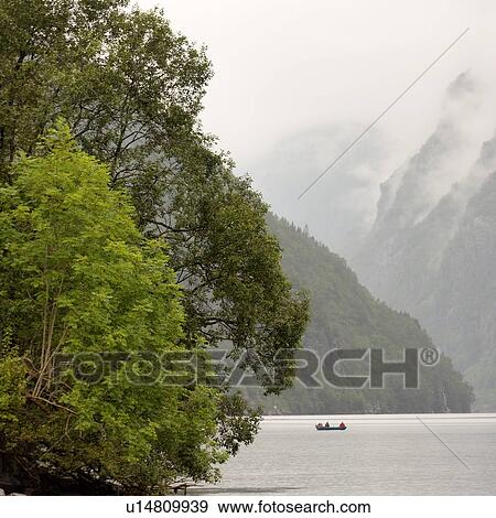 Stock Photo - Fog over mountains, Hardangervidda, Hardanger, Norway. Fotosearch