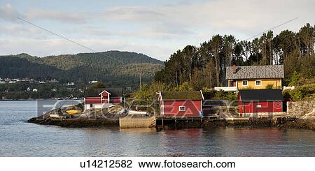 Houses at the lakeside, Norway View Large Photo Image Stock Image - Houses at the lakeside, Norway. Fotosearch