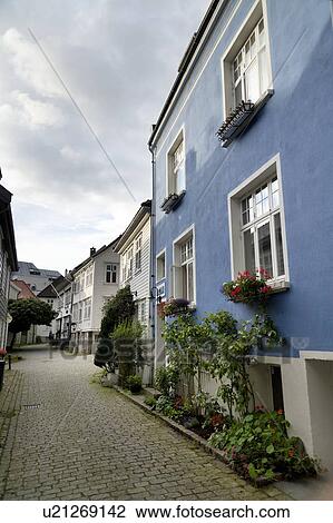 Houses in a street, Norway View Large Photo Image Stock Image - Houses in a street, Norway. Fotosearch
