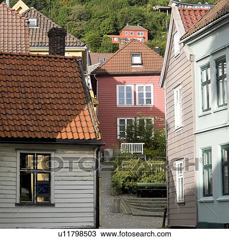 Houses on hillside, Norway View Large Photo Image Stock Image - Houses on hillside, Norway. Fotosearch