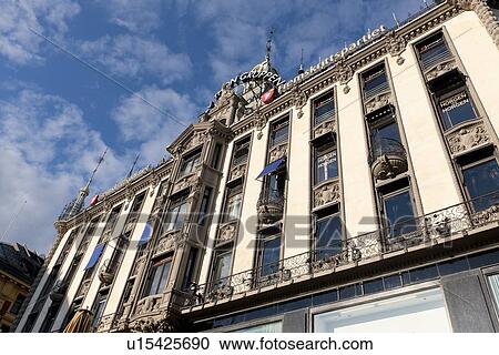 Stock Image - Low angle view of a building, Oslo, Norway. Fotosearch