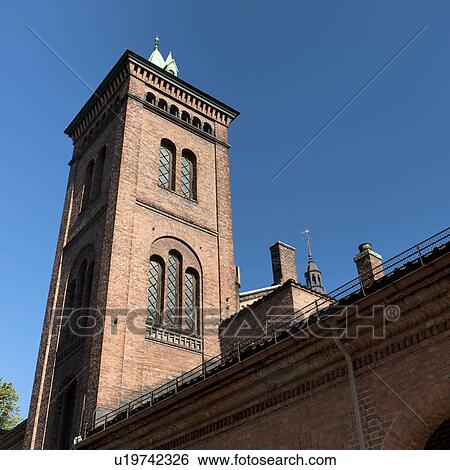 Stock Photograph - Low angle view of a Oslo Cathedral, Oslo, Norway. Fotosearch