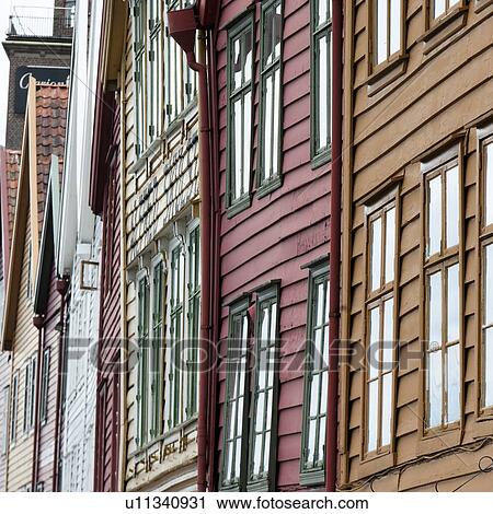 Low angle view of buildings, Bryggen, Bergen, Norway View Large Photo Image Stock Image - Low angle view of buildings, Bryggen, Bergen, Norway. Fotosearch
