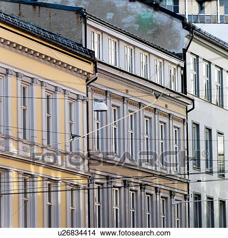 Picture - Low angle view of buildings, Oslo, Norway. Fotosearch