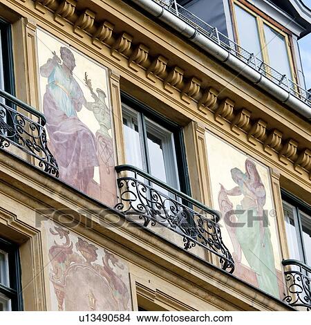 Picture - Low angle view of Louis Vuitton Building, Akersgata Street, Oslo, Norway. Fotosearch