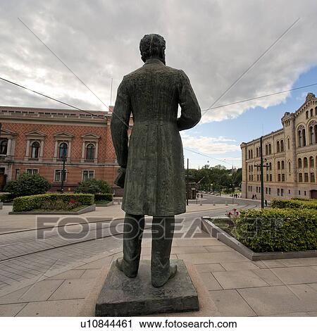Stock Image - Monument at roadside, Pringens Gate, Oslo, Norway. Fotosearch