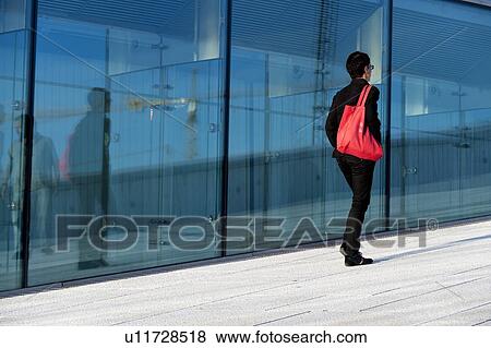 Rear view of a woman at Oslo Opera House, Oslo, Norway View Large Photo Image Stock Photo - Rear view of a woman at Oslo Opera House, Oslo, Norway. Fotosearch