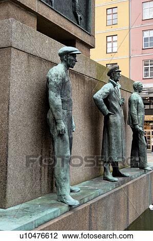 Stock Image - Sailor's Monument, Torgallmenningen, Bergen, Norway. Fotosearch
