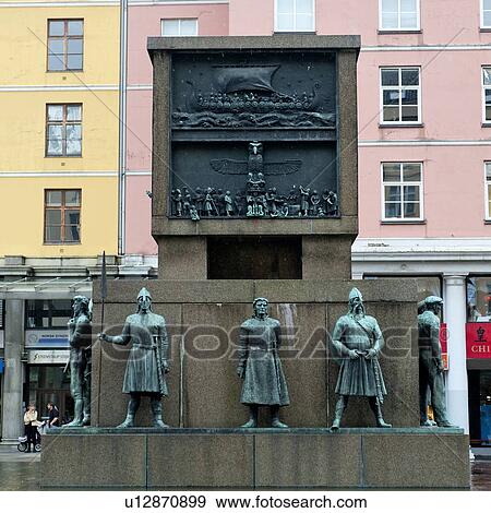 Stock Photo - Sailor's Monument, Torgallmenningen, Bergen, Norway. Fotosearch