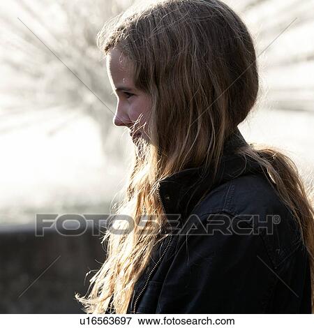 Side profile of a teenage girl, National Theatre, Oslo, Norway View Large Photo Image Stock Photo - Side profile of a teenage girl, National Theatre, Oslo, Norway. Fotosearch
