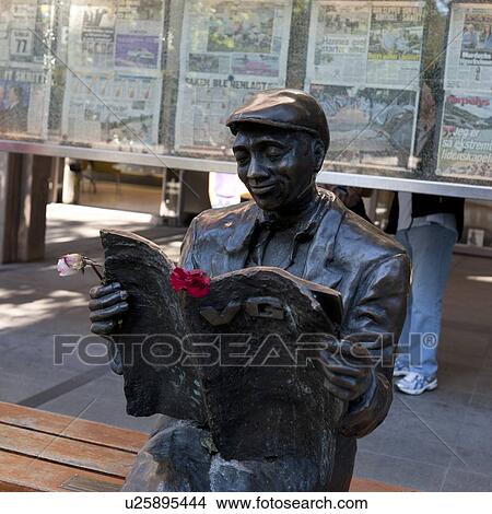 Picture - Statue at the Memorial where the terrorist bombing took place in Oslo on 22nd July 2011, Norway. Fotosearch