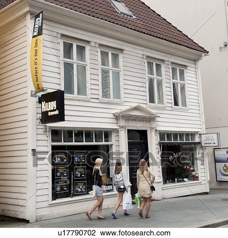 Tourists in front of a store, Bergen, Norway View Large Photo Image Stock Image - Tourists in front of a store, Bergen, Norway. Fotosearch