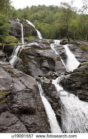Stock Photo - Waterfall, Hardangervidda, Hardanger, Norway. Fotosearch