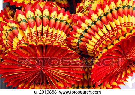 Close-up of Chinese paper lotus View Large Photo Image Stock Photo - Close-up of Chinese paper lotus. Fotosearch
