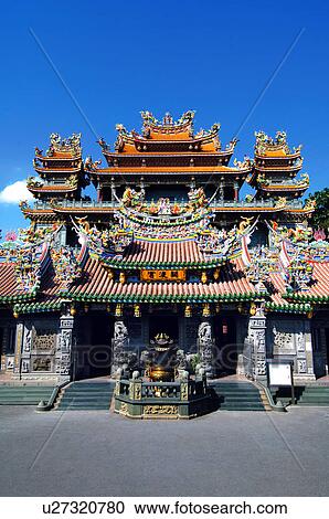 Stock Image - Facade of a pagoda. Fotosearch