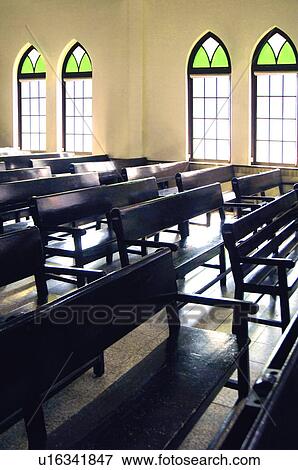 Stock Photo - Interiors of a church. Fotosearch