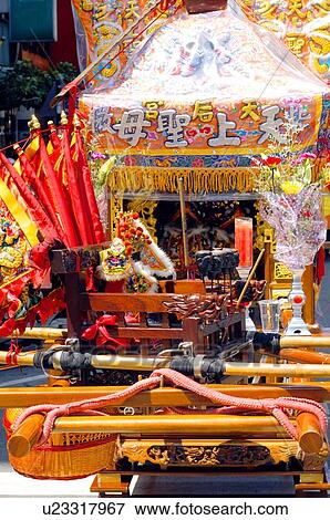 Stock Photo - Close-up of a pagoda during mazu festival, China. Fotosearch