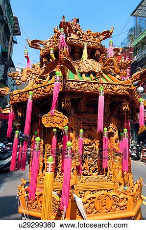 Stock Image - Pagoda in a mazu festival, China. Fotosearch