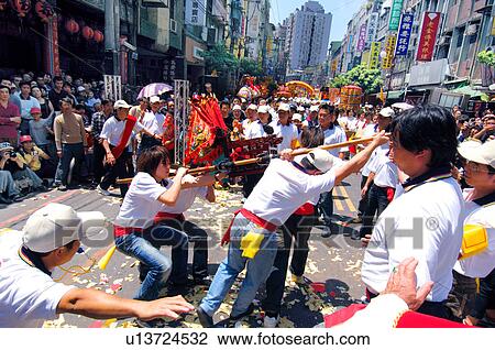 People celebrating mazu festival, China View Large Photo Image Stock Image - People celebrating mazu festival, China. Fotosearch