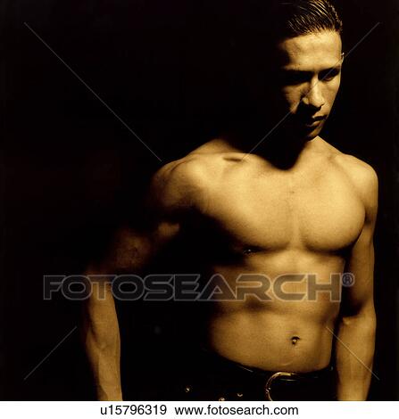 Stock Photo - Close-up of a macho man. Fotosearch