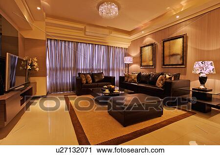 Stock Image - Interior Design, Living Room. Fotosearch