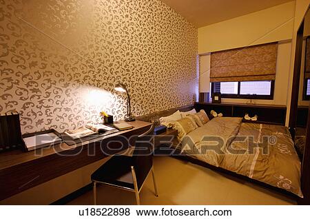 Modern Interior Design - Bedroom View Large Photo Image Stock Photo - Modern Interior Design - Bedroom. Fotosearch