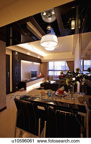 Modern Interior Design - Dining Room View Large Photo Image Stock Image - Modern Interior Design - Dining Room. Fotosearch
