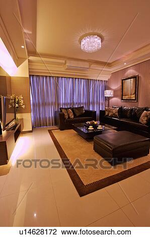 Modern Interior Design - Living Room View Large Photo Image Stock Image - Modern Interior Design - Living Room. Fotosearch