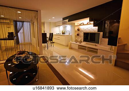 Modern Interior Design - Living Room View Large Photo Image Stock Image - Modern Interior Design - Living Room. Fotosearch