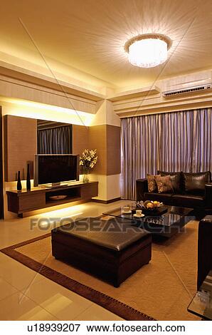 Modern Interior Design - Living Room View Large Photo Image Stock Photo - Modern Interior Design - Living Room. Fotosearch