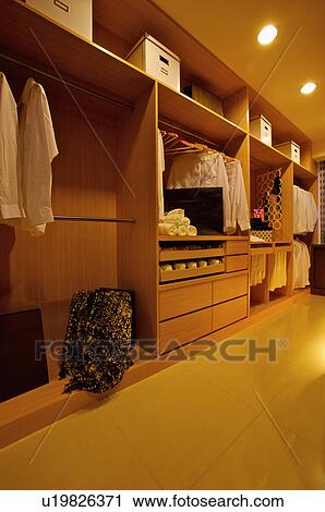 Modern Interior Design - Walk-In Closet View Large Photo Image Stock Image - Modern Interior Design - Walk-In Closet. Fotosearch