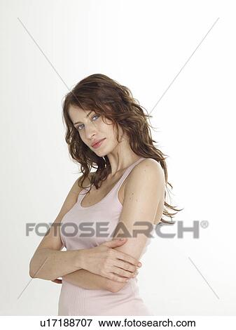 Stock Photo - Dark red haired woman. Fotosearch