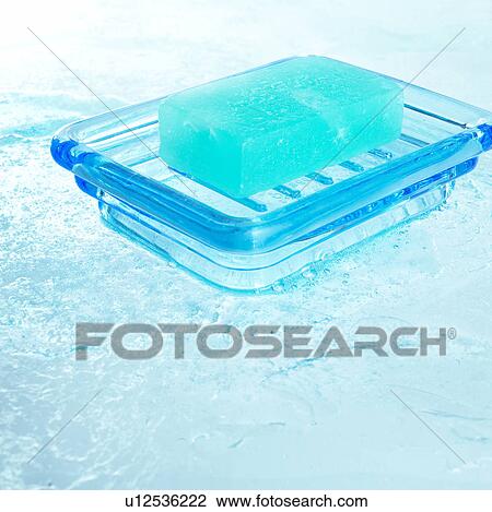 Stock Image - Soap on a soap dish. Fotosearch