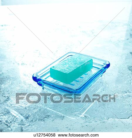 Stock Photo - Soap on a soap dish. Fotosearch