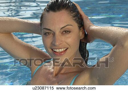 Woman in the water View Large Photo Image Stock Photography - Woman in the water. Fotosearch